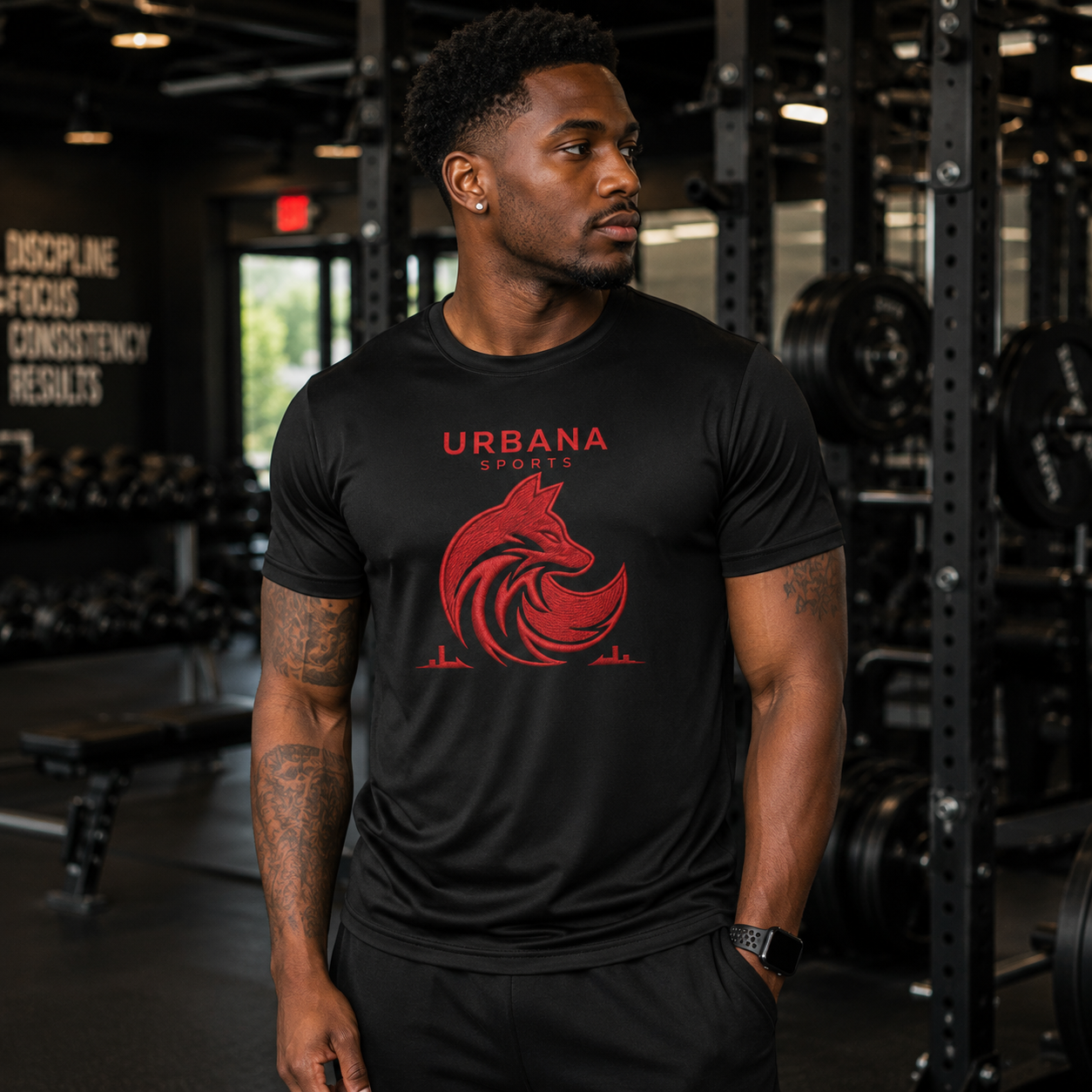 Urbana Sports Red Fox Premium TriDri Performance T-Shirt (Front Print) | Unisex Lightweight Activewear Tee | Brandabubble
