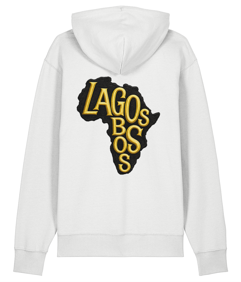 Lagos Boss Premium Organic Hoodie | Embroidered & Back Print Unisex Hoodie | Brandabubble