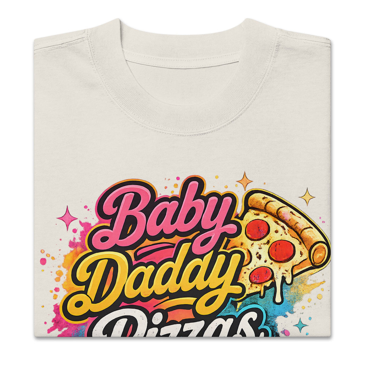 Baby Daddy Pizzas Premium Oversized Faded T-Shirt | 18+ Funny Streetwear Tee | Brandabubble - Brandabubble