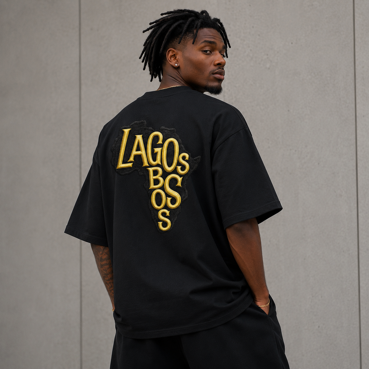 Lagos Boss Premium Oversized T-Shirt | Unisex Embroidered & DTF Streetwear | Brandabubble