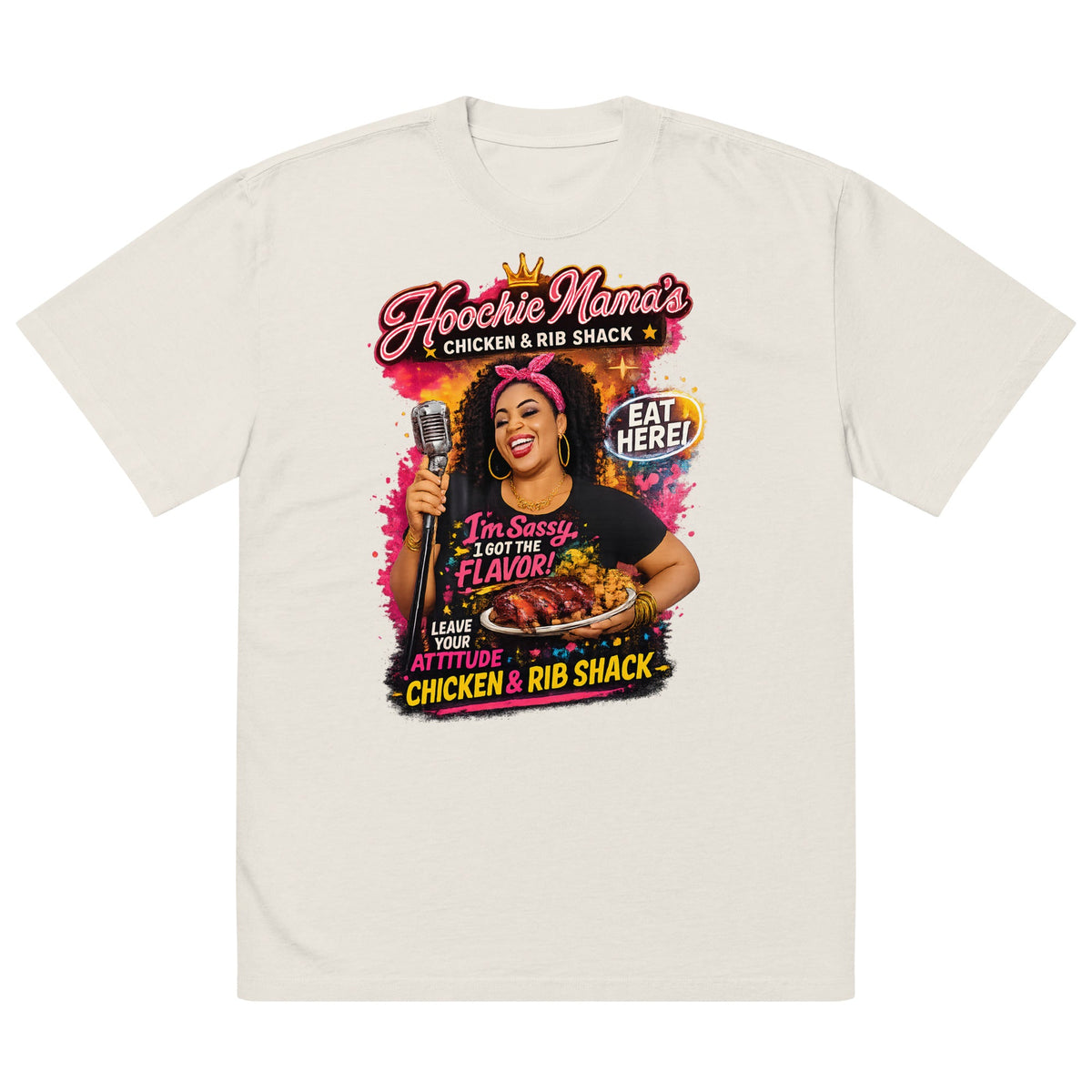 Hoochie Mama's Premium Oversized Faded T-Shirt | 18+ Funny Streetwear Tee | Brandabubble - Brandabubble