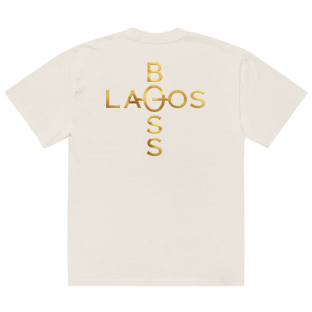 Lagos Boss Premium Men's Oversized Faded T-Shirt | AS Colour 5082 | Limited Edition | Brandabubble - Brandabubble