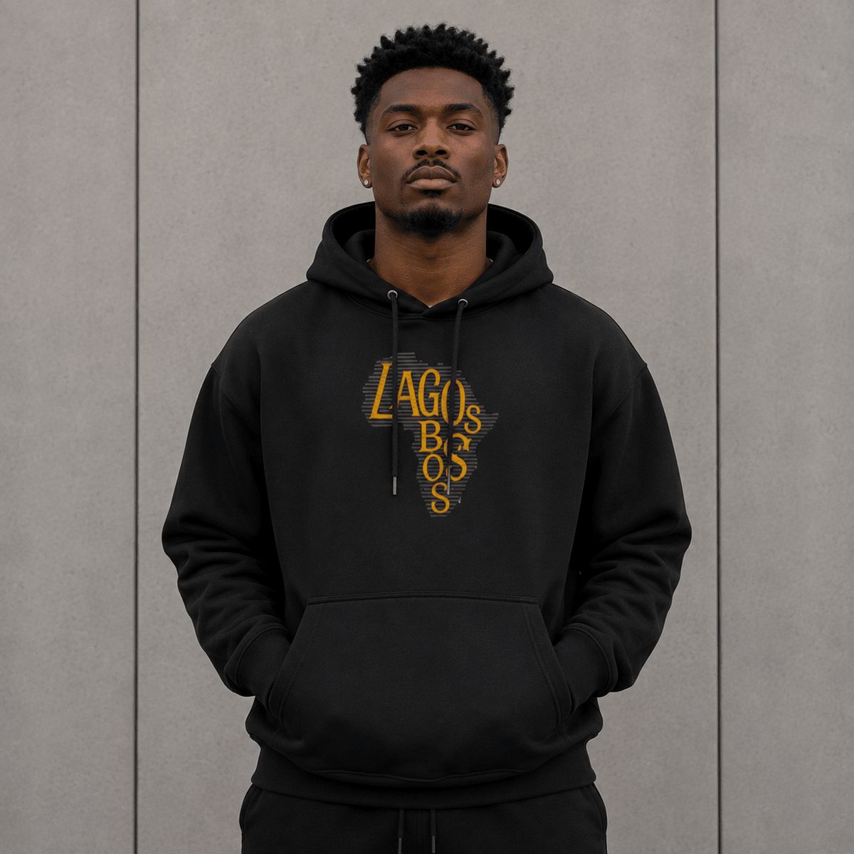 Lagos Boss Premium Organic Hoodie | Embroidered & Back Print Unisex Hoodie | Brandabubble - Brandabubble