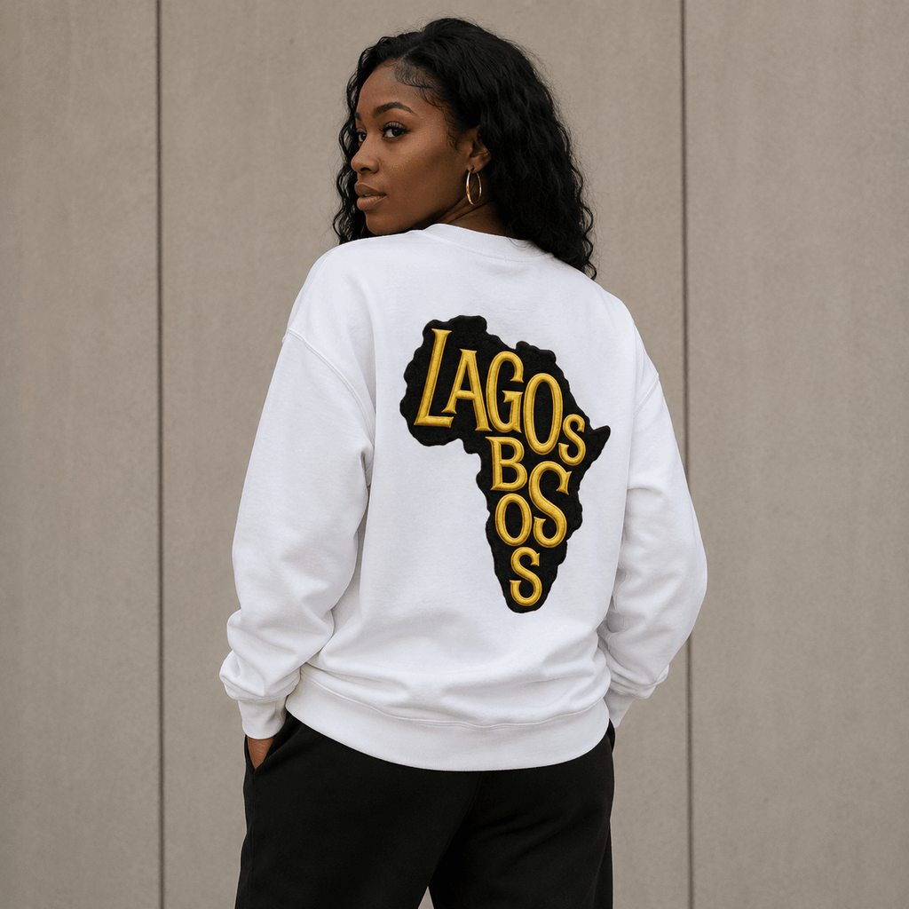 Lagos Boss Premium Organic Sweatshirt | Unisex Embroidered & DTF Streetwear | Brandabubble - Brandabubble