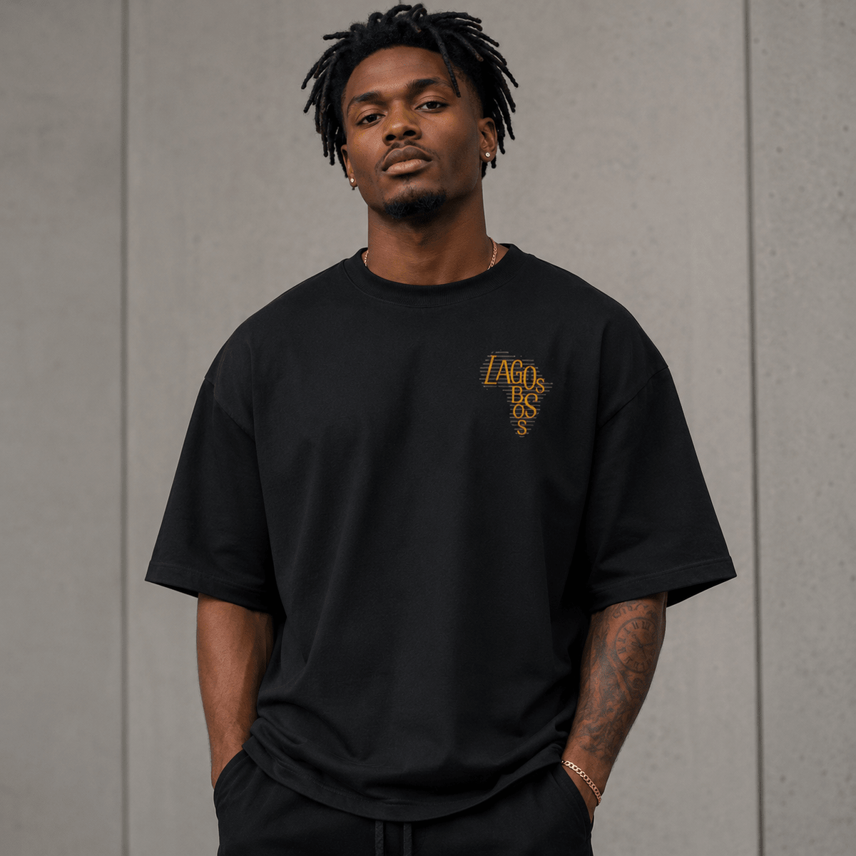 Lagos Boss Premium Oversized T-Shirt | Unisex Embroidered & DTF Streetwear | Brandabubble - Brandabubble