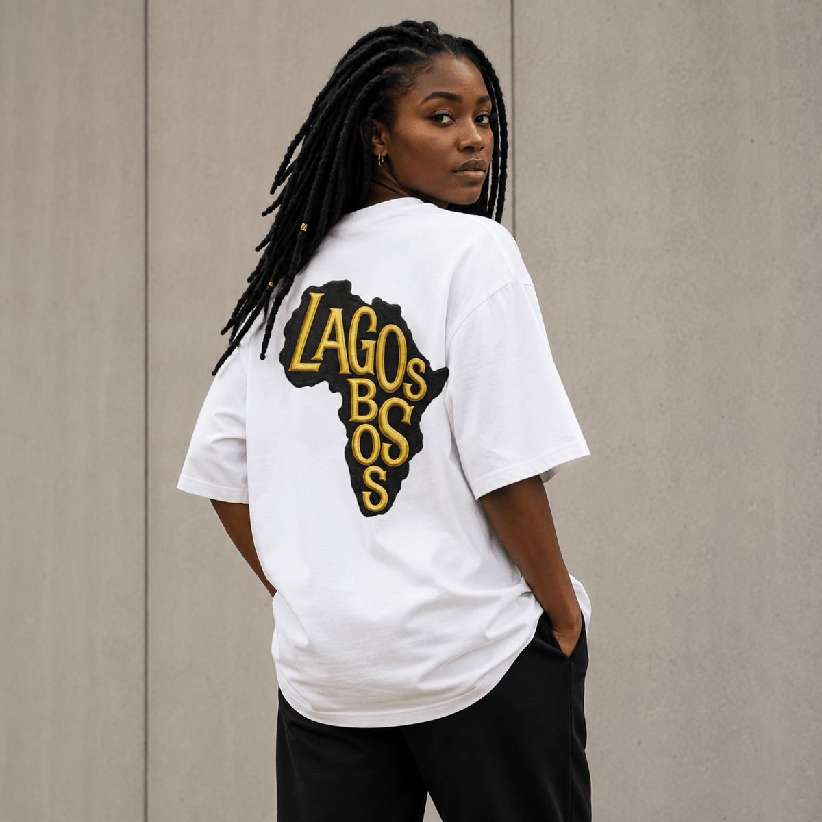 Lagos Boss Premium Oversized T-Shirt | Unisex Embroidered & DTF Streetwear | Brandabubble - Brandabubble