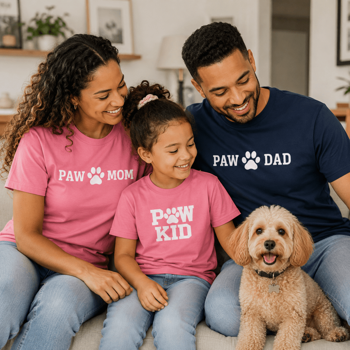 PAW DAD Premium Heavyweight Printed T-Shirt | Unisex Dog Dad Tee | Brandabubble - Brandabubble