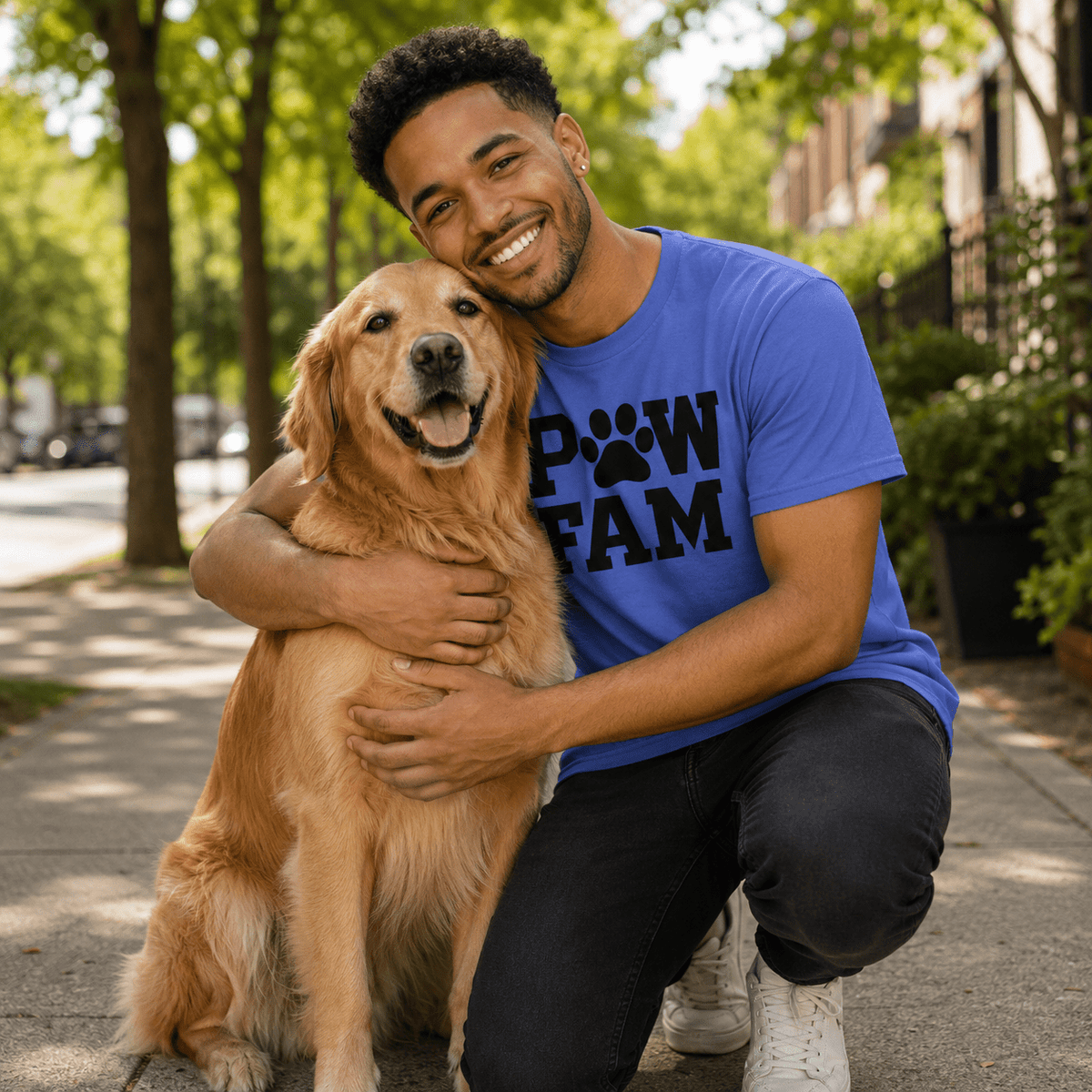PAW FAM Classic Premium Heavyweight T-Shirt | Unisex Dog & Pet Lover Tee | Brandabubble - Brandabubble