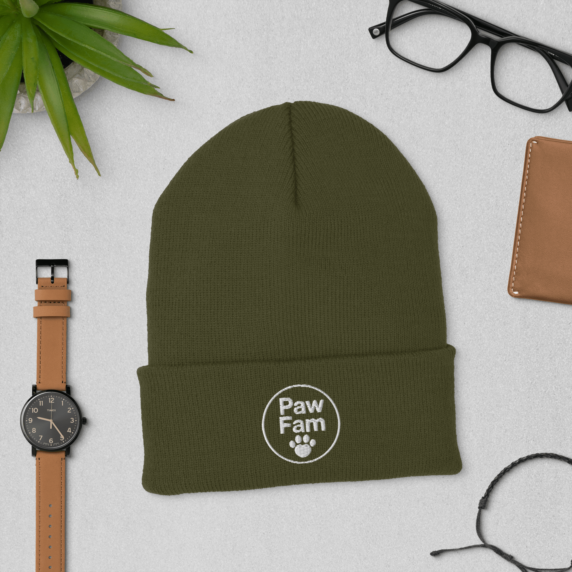 PAW FAM Dog Lover | Premium 3D Puff Embroidered Beanie | Brandabubble - Brandabubble