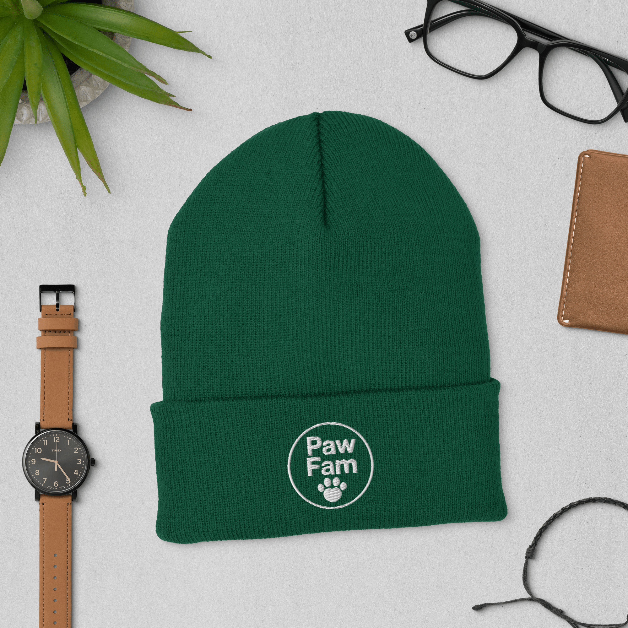 PAW FAM Dog Lover | Premium 3D Puff Embroidered Beanie | Brandabubble - Brandabubble