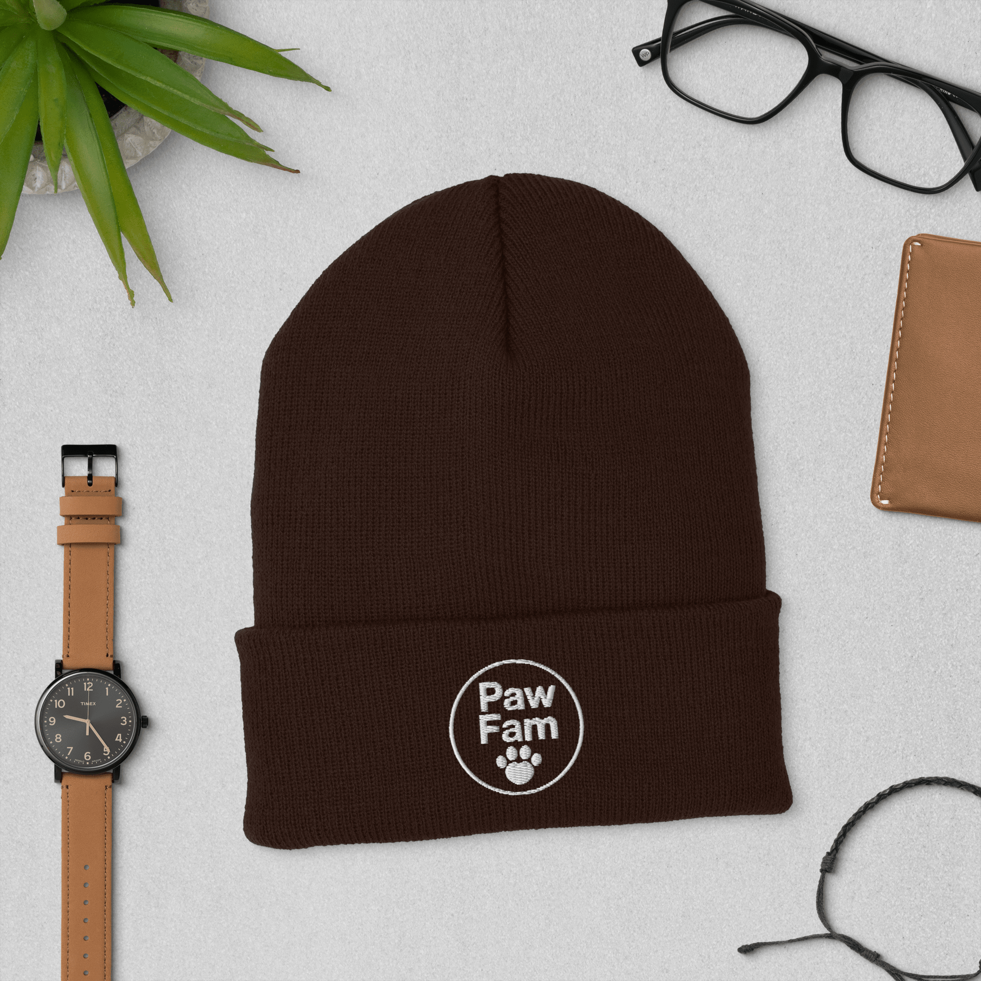 PAW FAM Dog Lover | Premium 3D Puff Embroidered Beanie | Brandabubble - Brandabubble