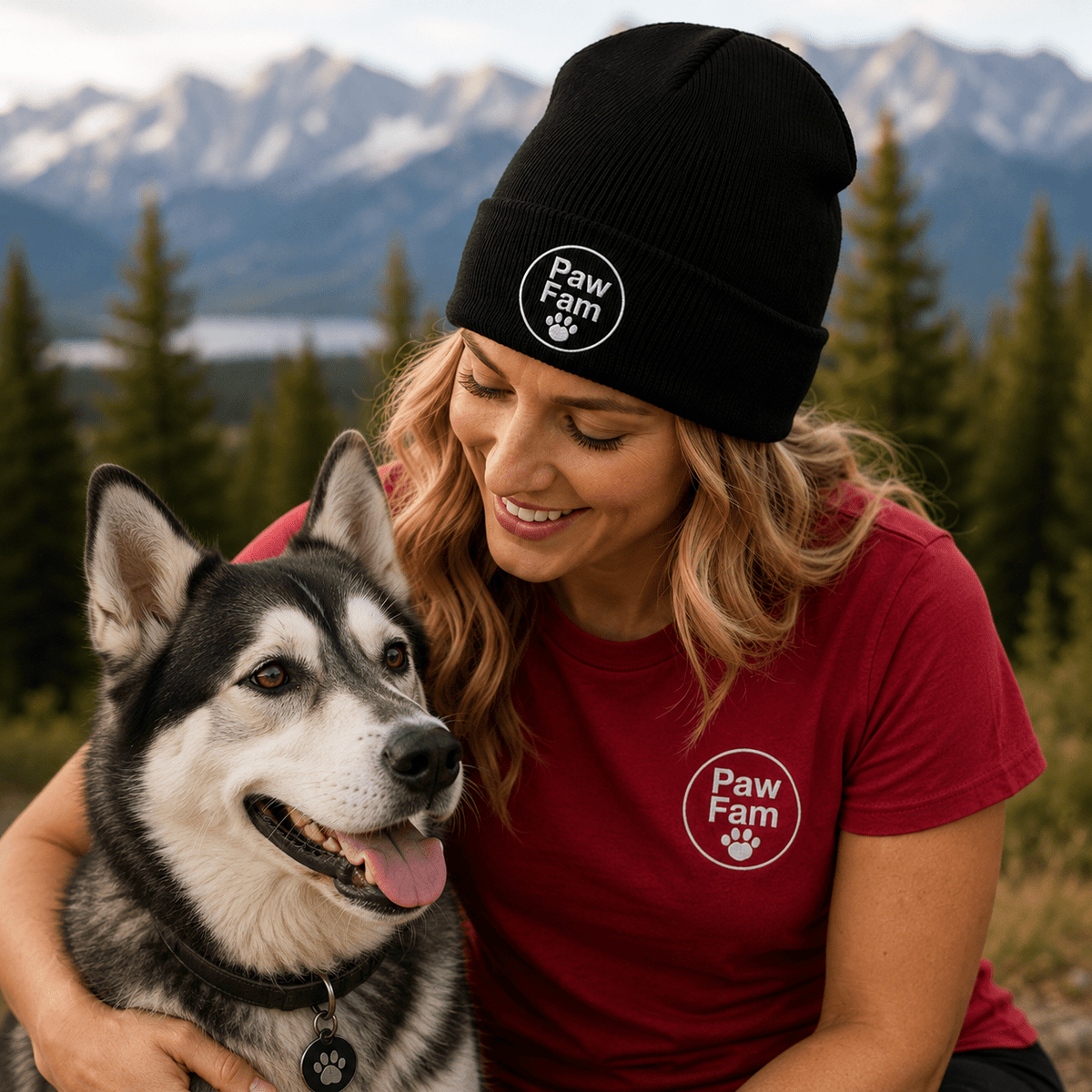 PAW FAM Dog Lover Premium 3D Puff Embroidered Cuffed Beanie | Unisex | Brandabubble - Brandabubble