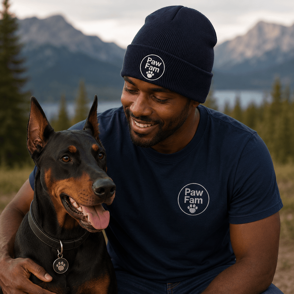 PAW FAM Dog Lover Premium 3D Puff Embroidered Cuffed Beanie | Unisex | Brandabubble - Brandabubble