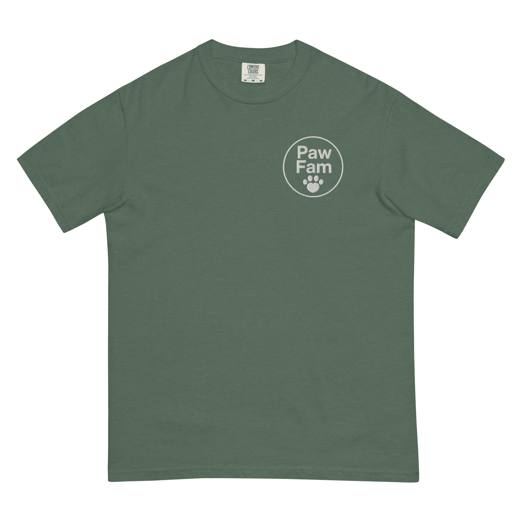 PAW FAM Dog Lover | Premium Heavyweight Embroidered T-Shirt | Brandabubble - Brandabubble