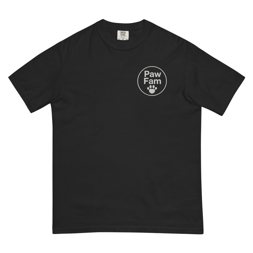PAW FAM Dog Lover | Premium Heavyweight Embroidered T-Shirt | Brandabubble - Brandabubble