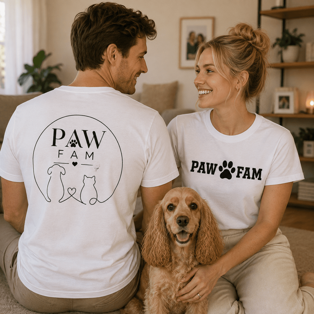 Paw Fam Doodle Premium Heavyweight T-Shirt | Unisex Graphic Tee | Brandabubble - Brandabubble