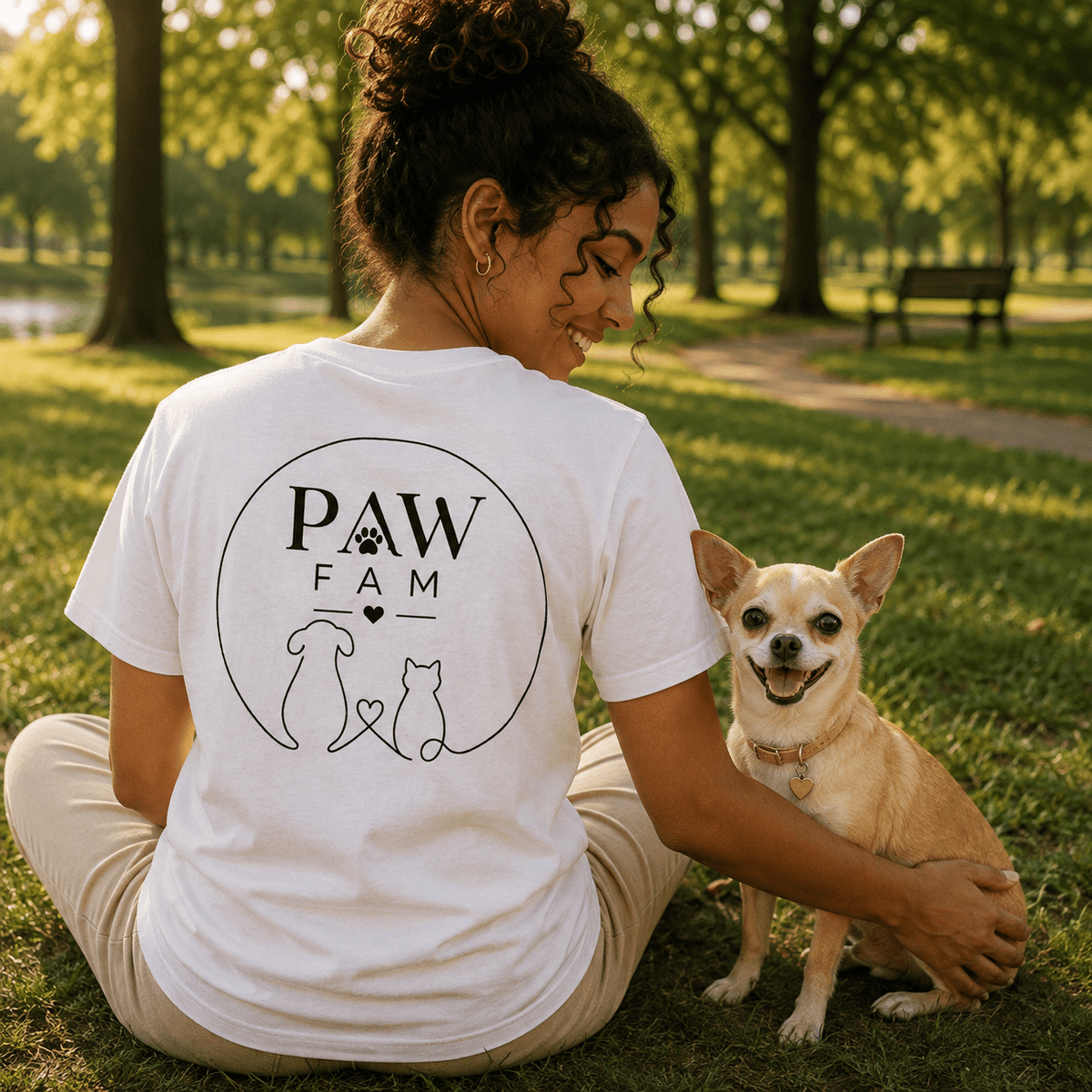 Paw Fam Doodle Premium Heavyweight T-Shirt | Unisex Graphic Tee | Brandabubble - Brandabubble