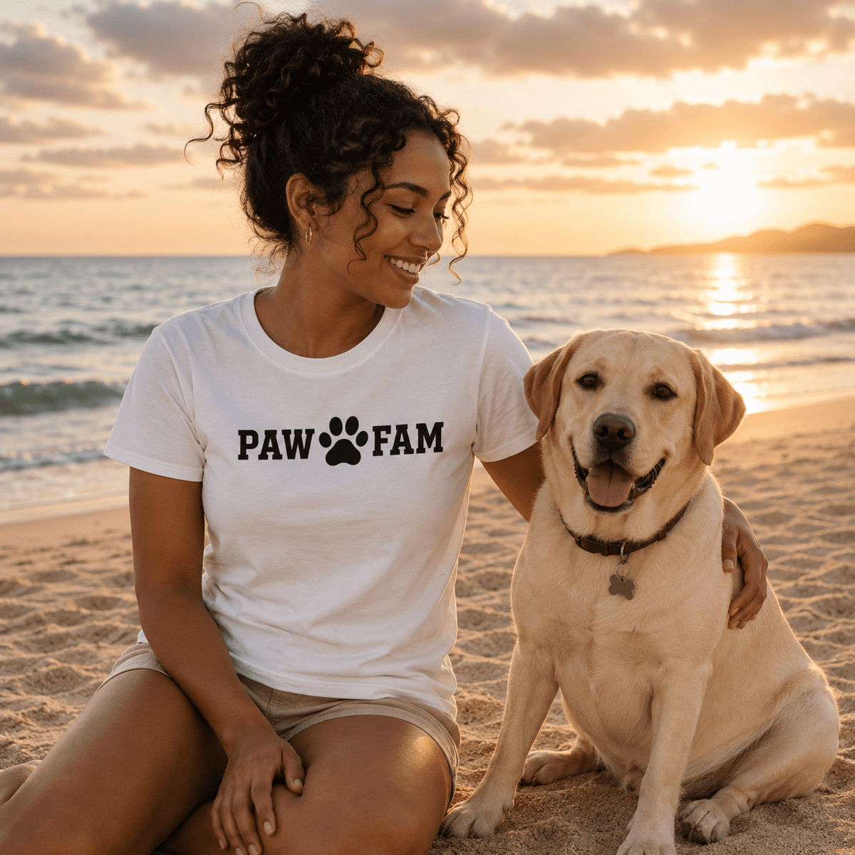 Paw Fam Doodle Premium Heavyweight T-Shirt | Unisex Graphic Tee | Brandabubble - Brandabubble