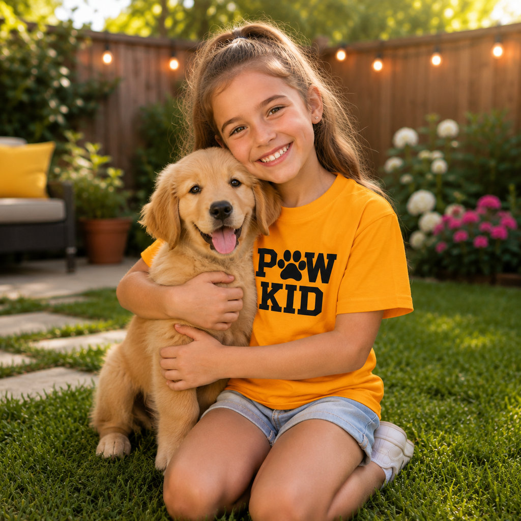 PAW KID Premium Classic Tee | Kids Dog & Pet Lover T-Shirt | Brandabubble - Brandabubble