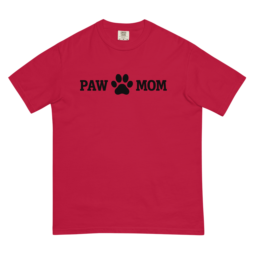 PAW MOM Premium Heavyweight Printed T-Shirt | Unisex Dog & Pet Mum Tee | Brandabubble - Brandabubble