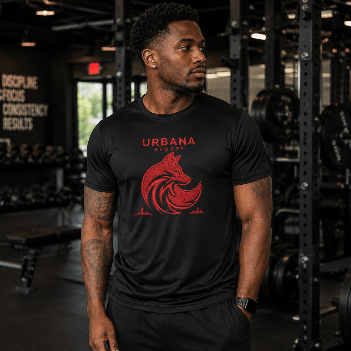 Urbana Sports Red Fox Premium TriDri Performance T-Shirt (Front Print) | Unisex Lightweight Activewear Tee | Brandabubble - Brandabubble